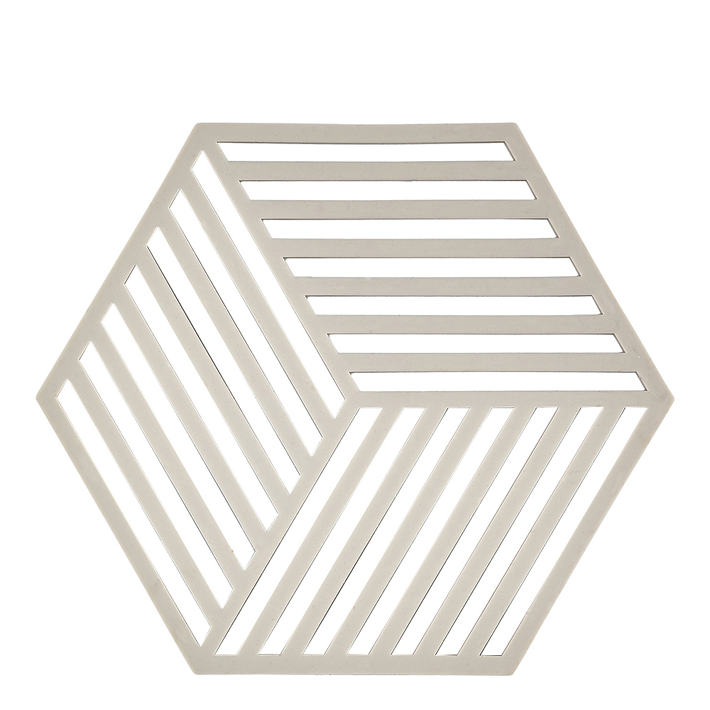Hexagon Grytunderlägg SilIkon 16 cm Varmgrå