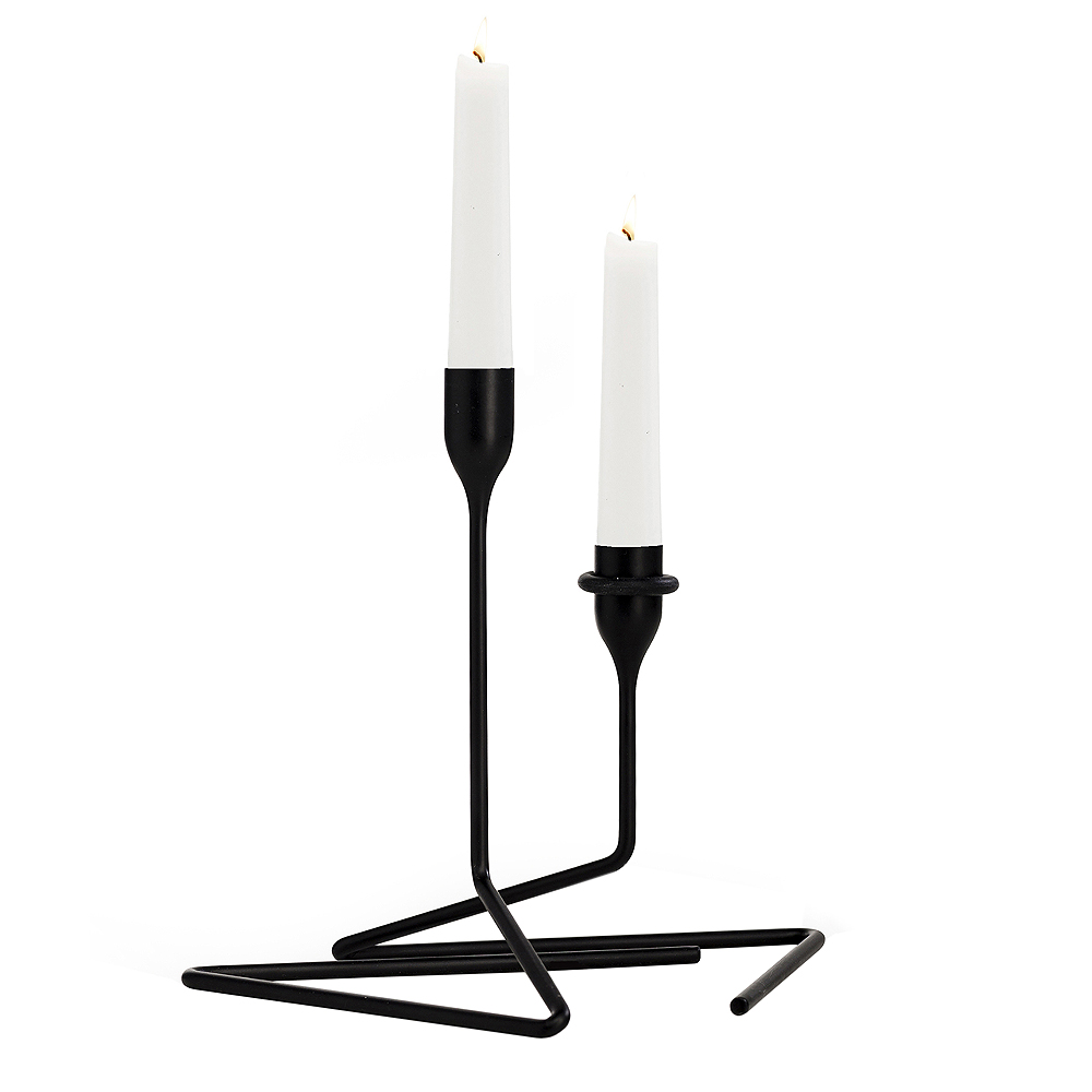 Puzzle Ljusstake 2 delar Svart