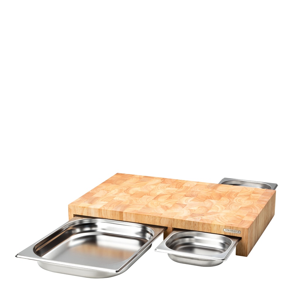 Skärbräda med låda 52x32,5x8,5 cm