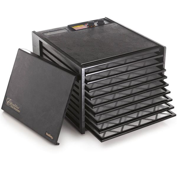 Mattork m/9 hyller 43 cm svart