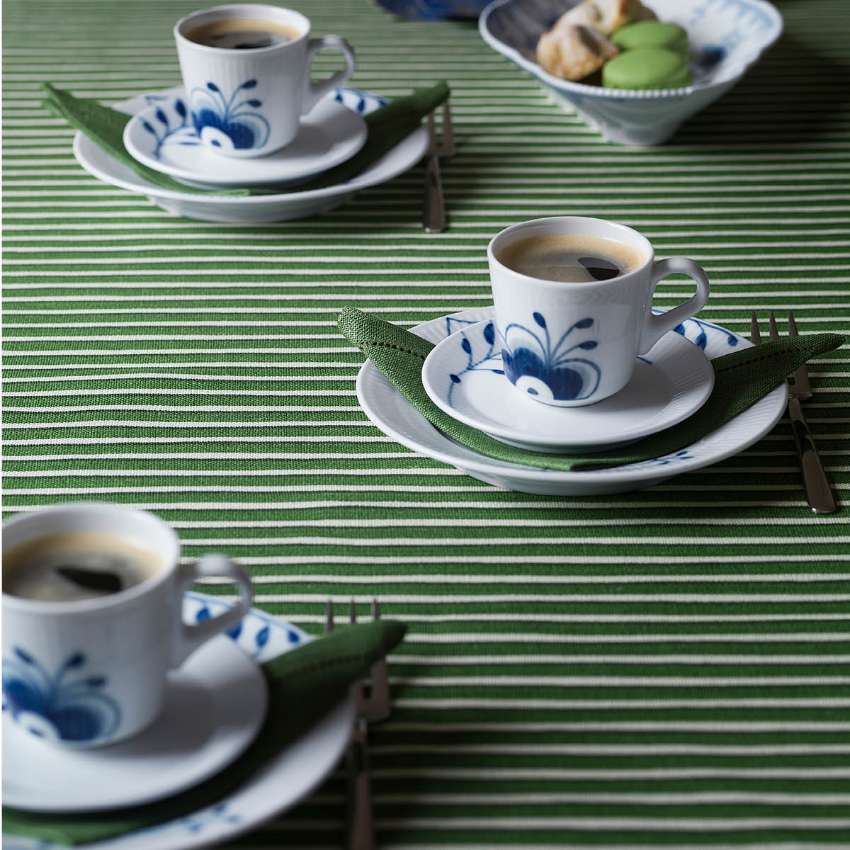 Blue Fluted Mega Espressokopp med fat 9 cl