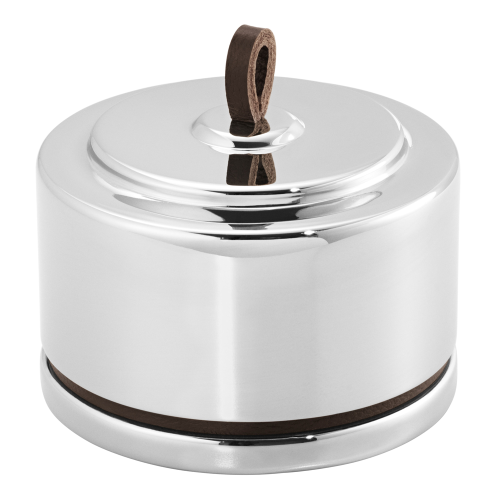 Manhattan Låda Rund Rostfritt stål/Läder/Skinn