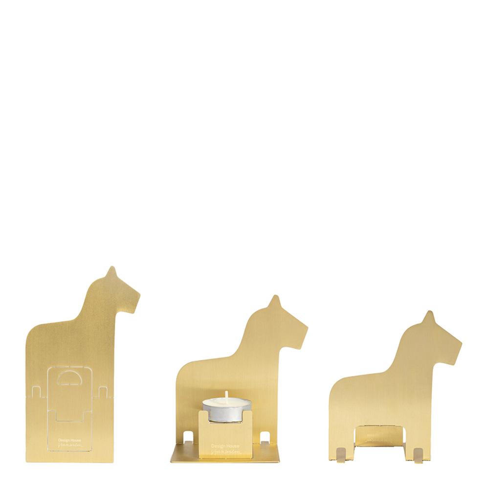 Ljuslykta Pop-Up Dalahäst Mässing