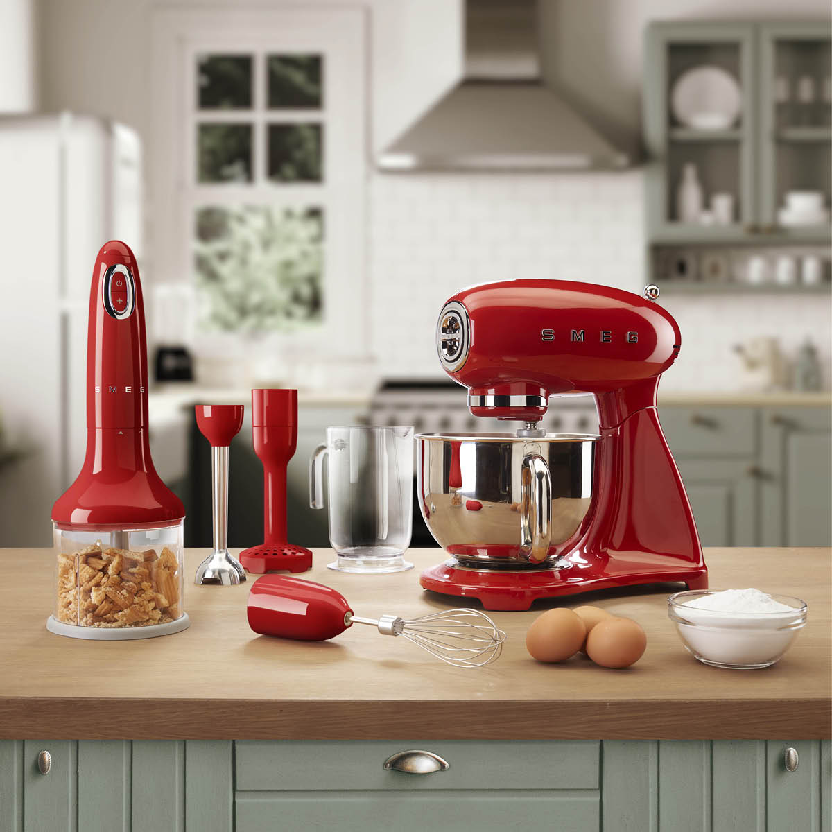 Smeg 50?s Style Stavmixer 700 watt Röd
