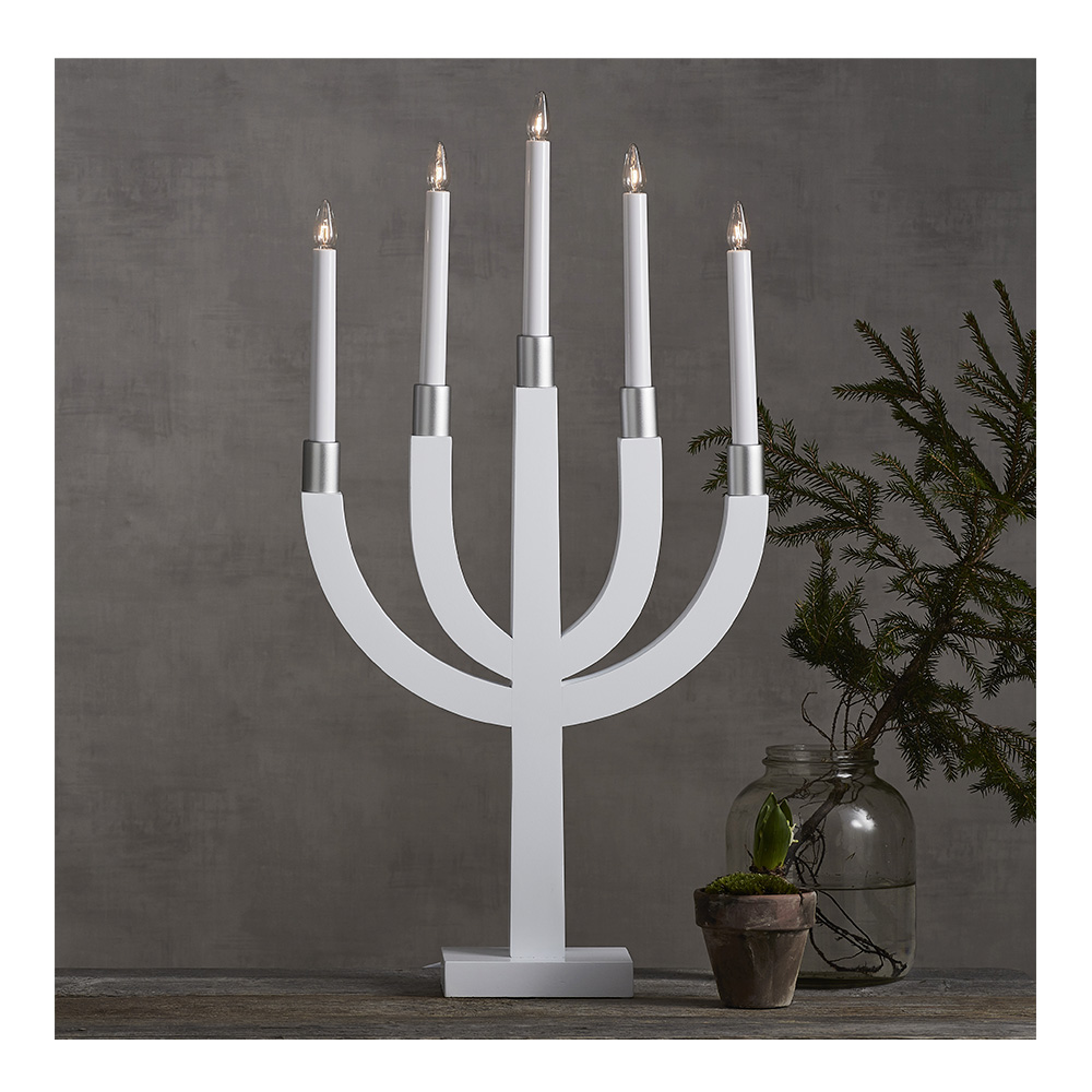 Elias Adventsljusstake 67 cm Ljusgrå