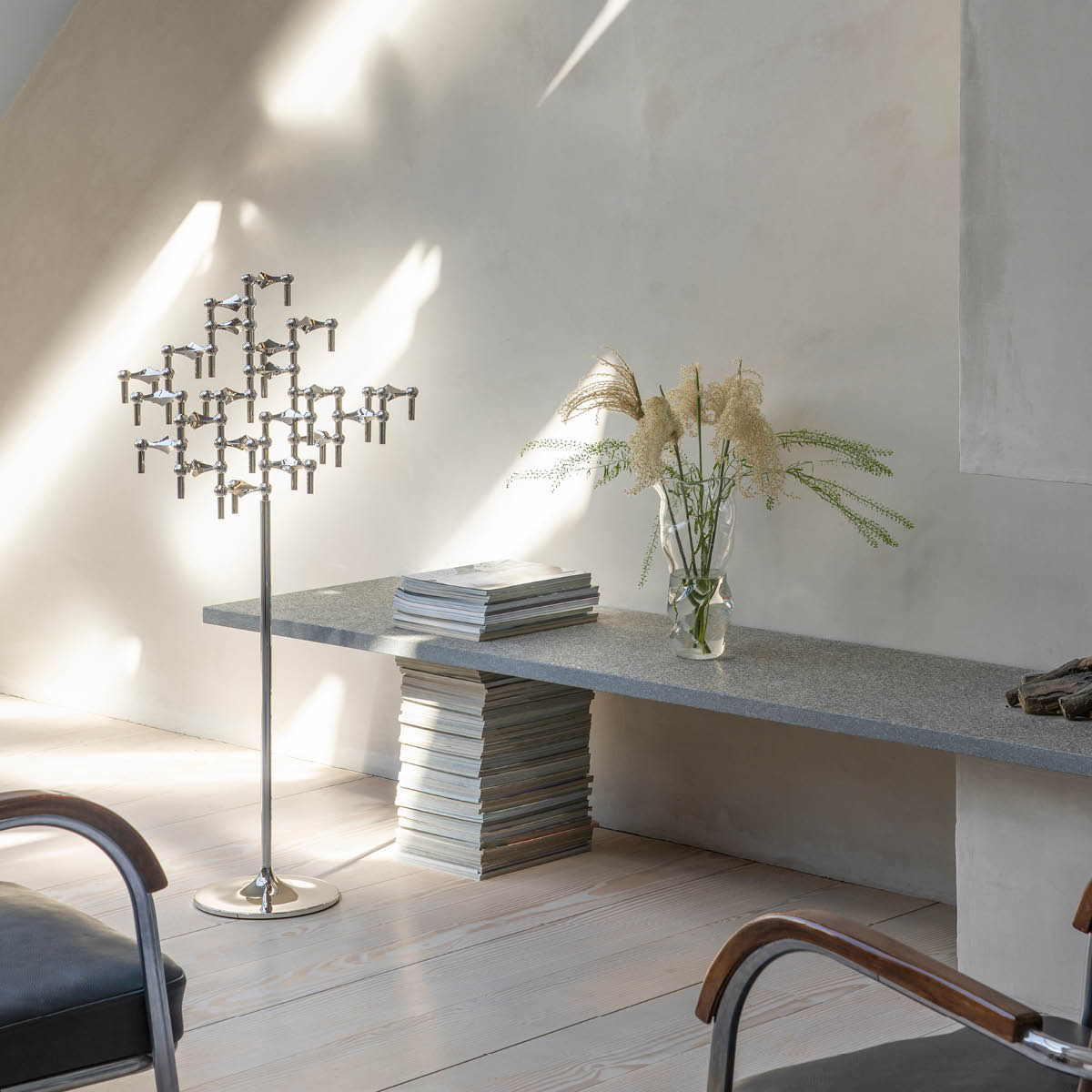 Stoff Nagel Golvstativ Krom