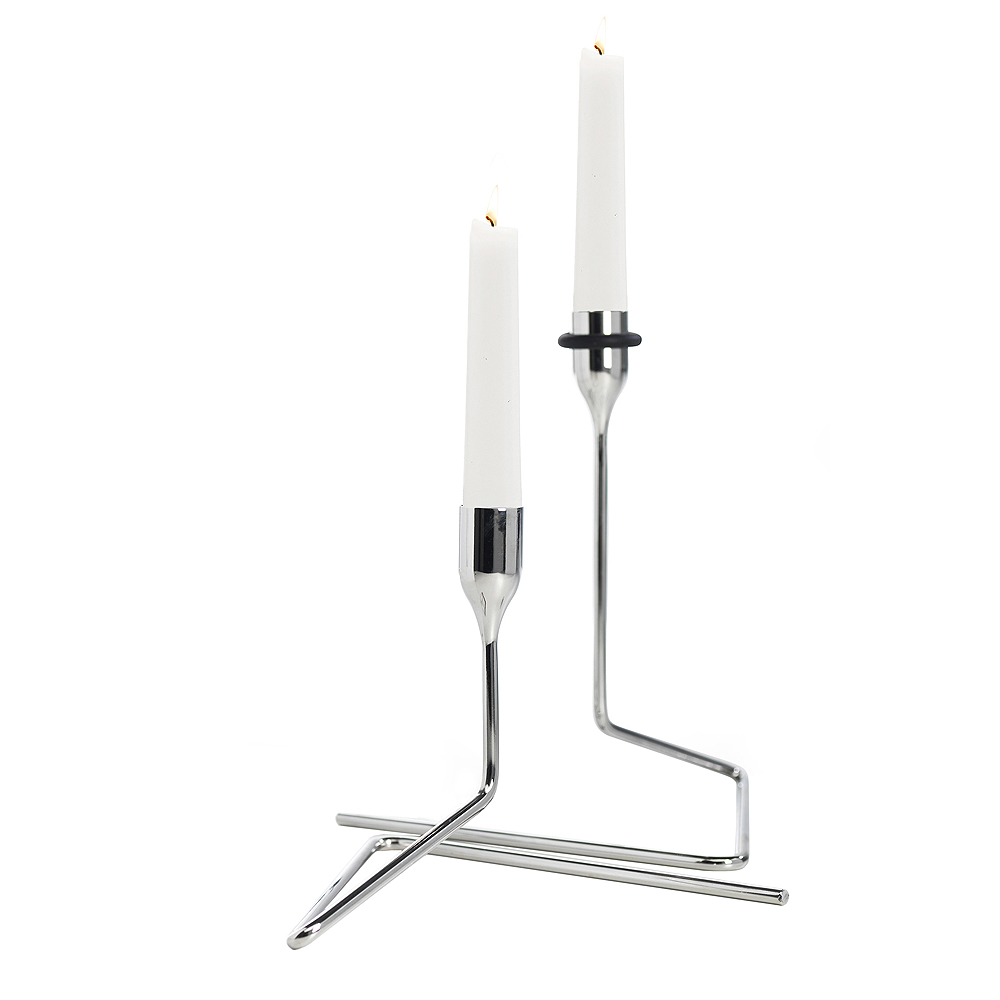 Puzzle Ljusstake 2 delar Silver