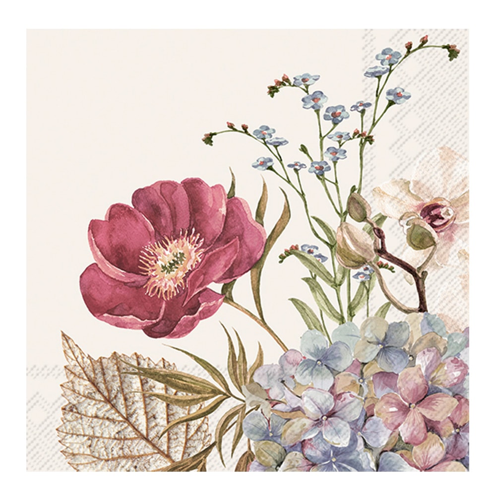 Servett Belles Fleurs 33x33cm 20-pack Cream