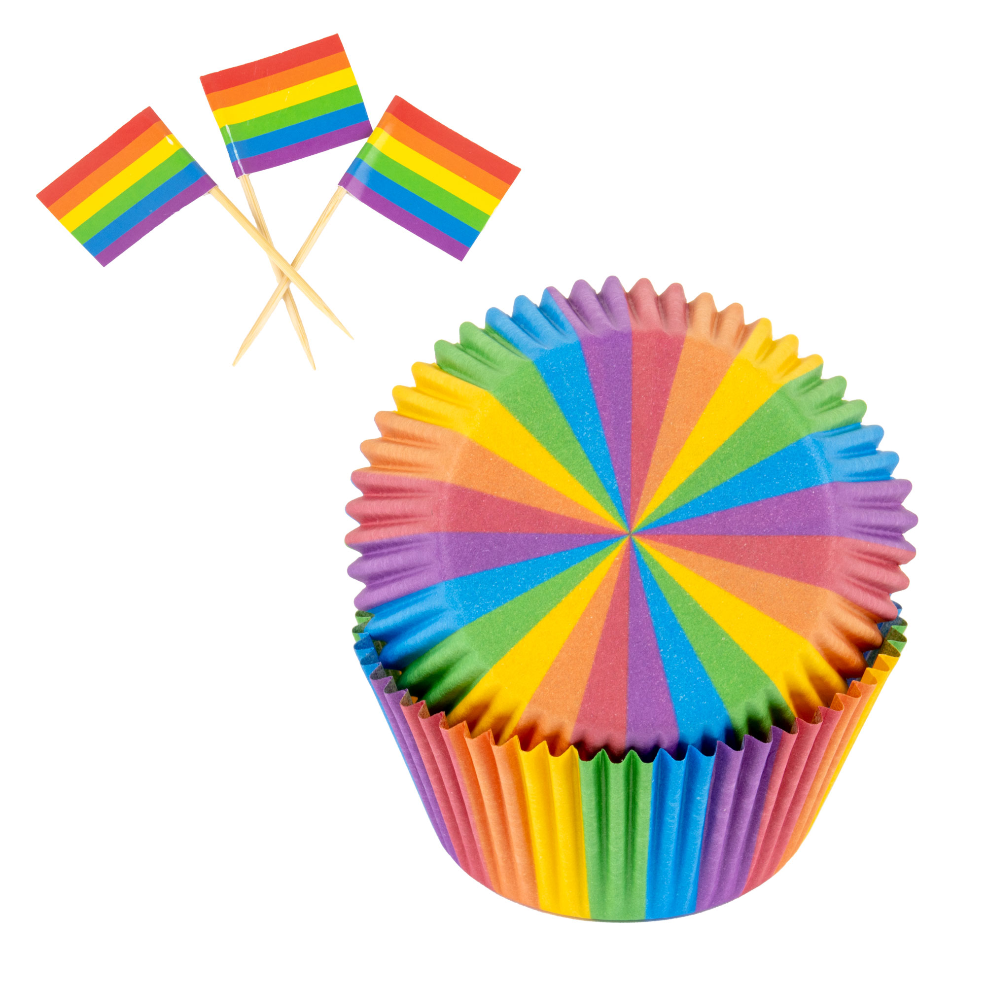 Pride Muffinsformar M/Flagga 24-Pack