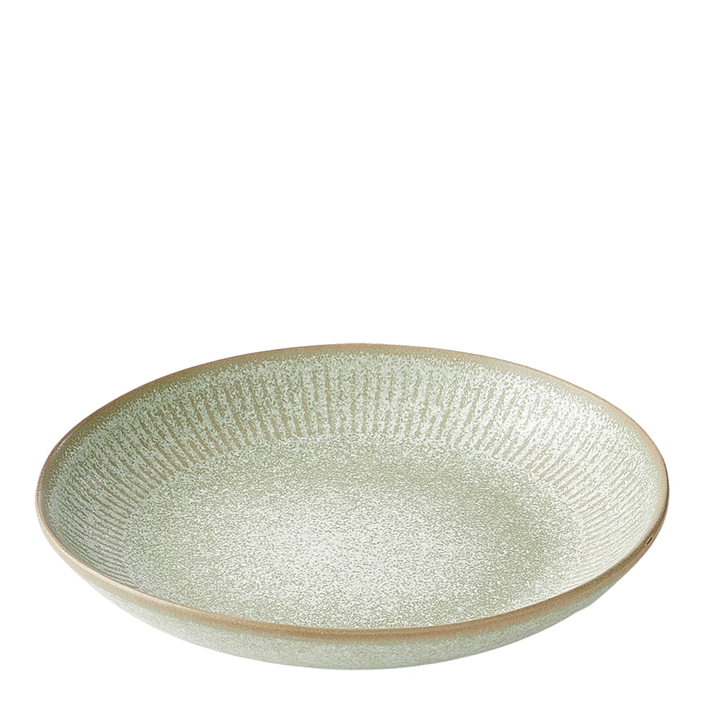 Relief Stoneware Djup Tallrik 22 cm Grön