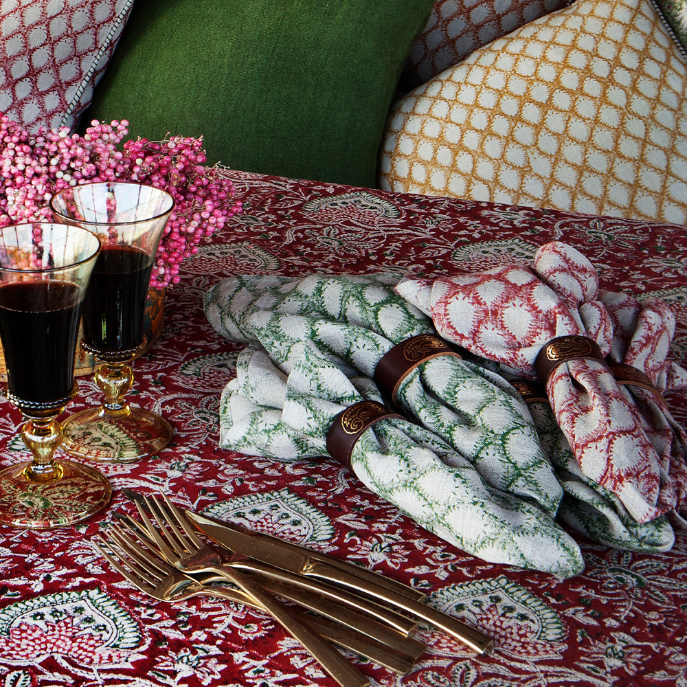 Cypress Linneservett 45x45 cm 2-pack Grön