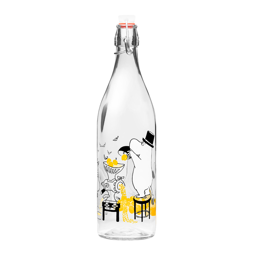 Mumin Glasflaska Fruits 1 L Klar/Gul
