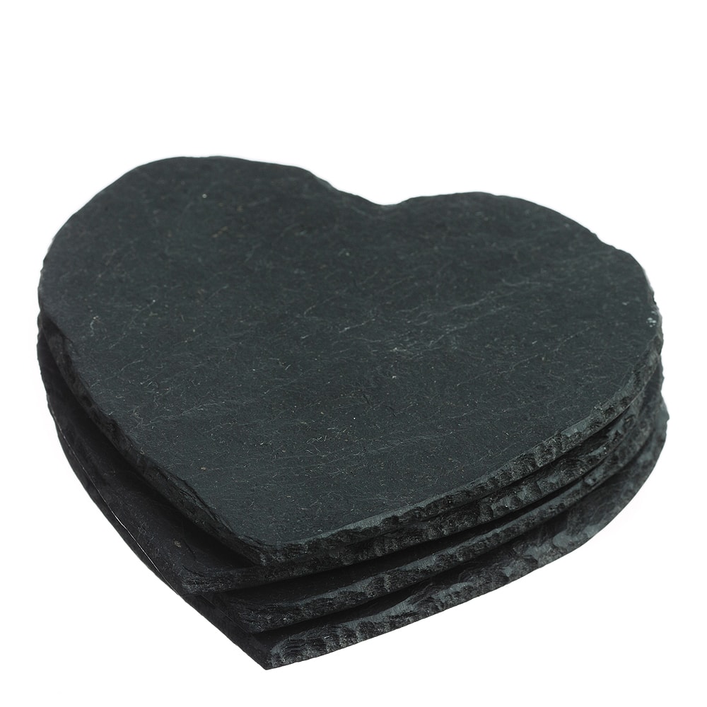 Glasunderlägg Hjärta 4-pack