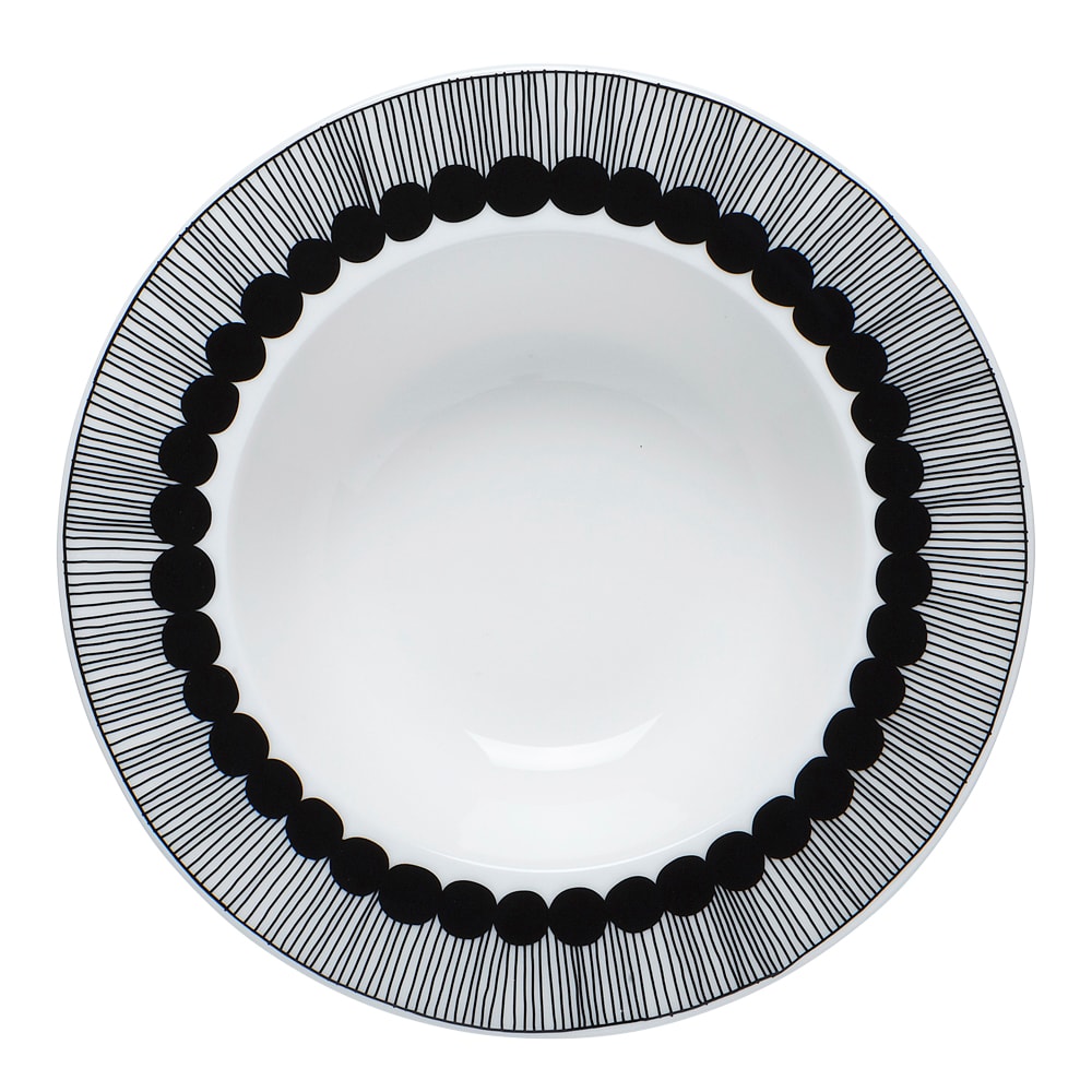 Siirtolapuutarha Tallrik djup 20 cm Svart/vit