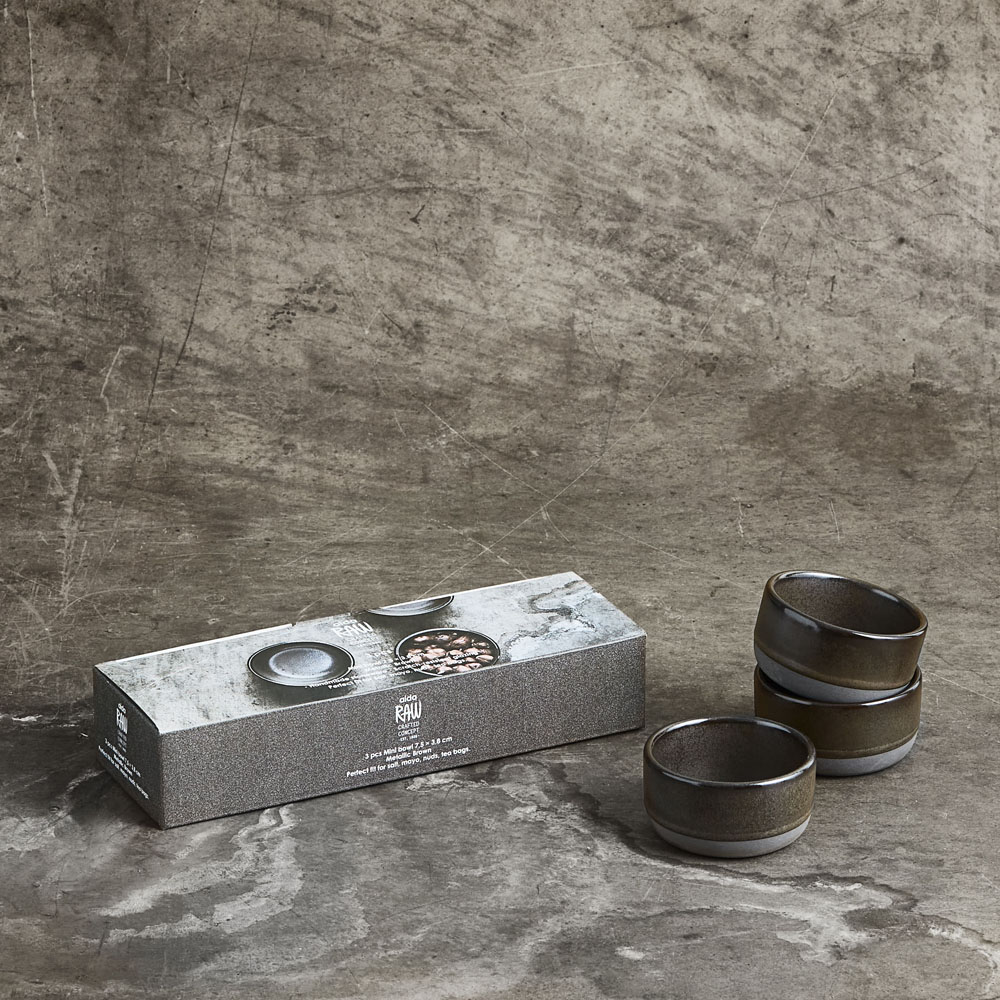 Raw Miniskålar 3-pack Brun Metallic
