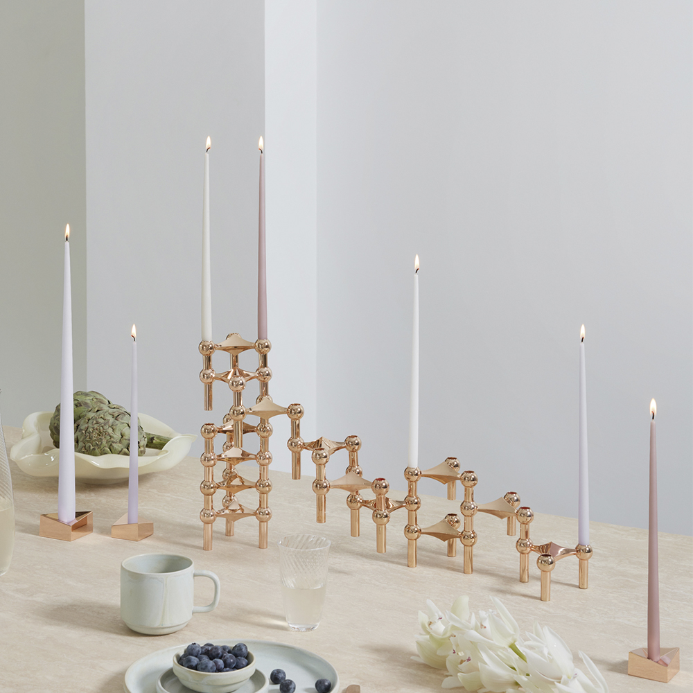 Stoff Nagel Ljusstake 3-pack Rose Guld