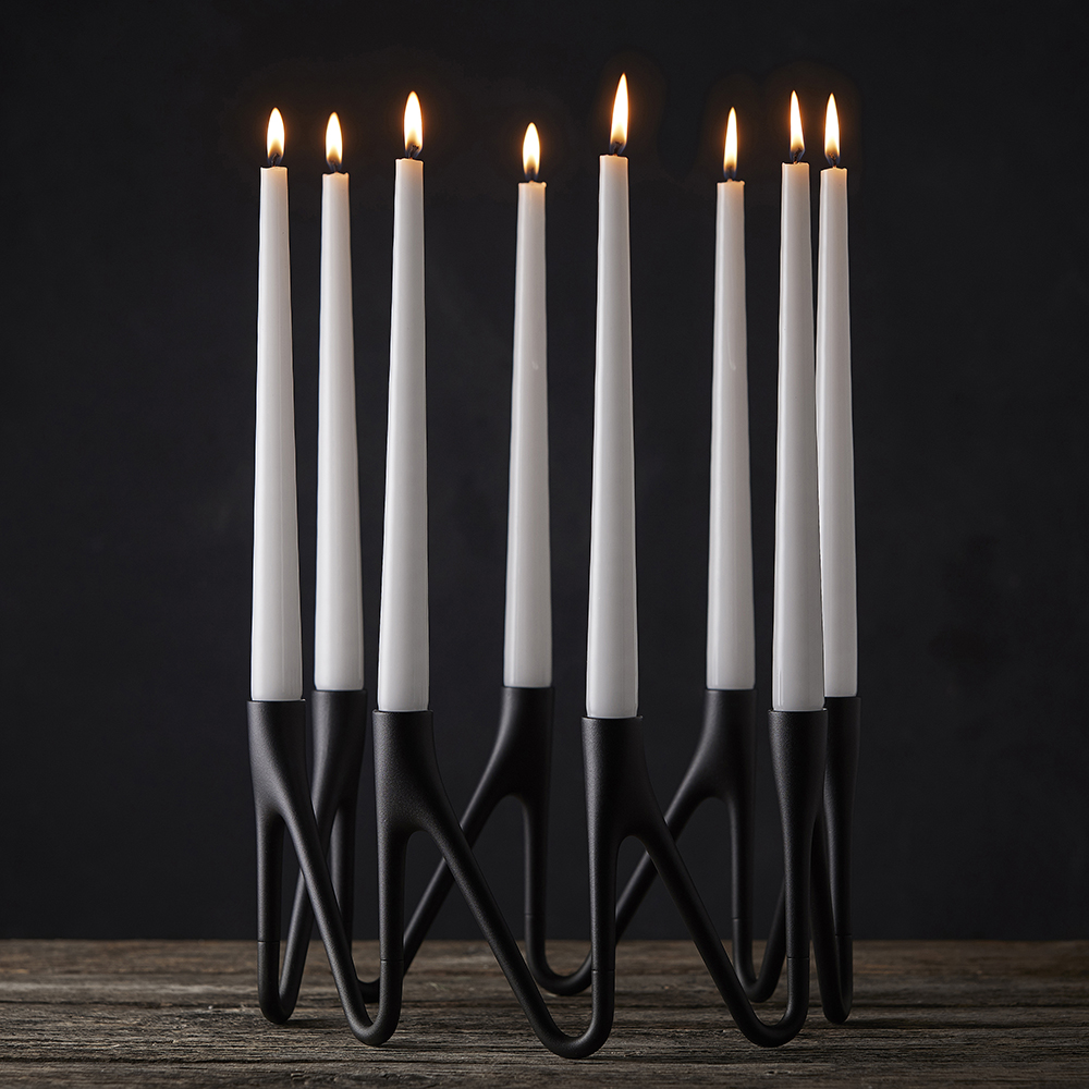 Roots Ljusstake 3 ljus Svart