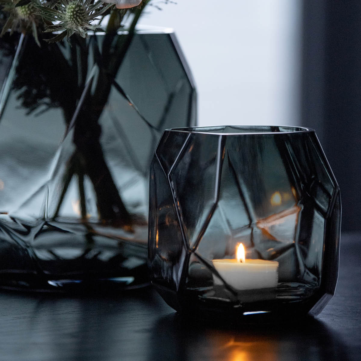 Iglo Ljuslykta / Vas 15 cm Ash Black