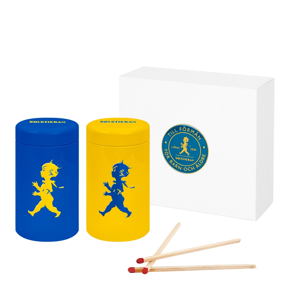 Tändsticksrör Presentförpackning 2-pack Gul & Blå