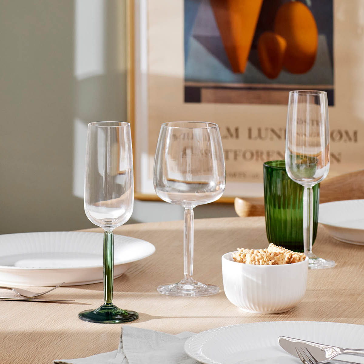Hammersh?i Champagneglas 24 cl 2-pack Grön