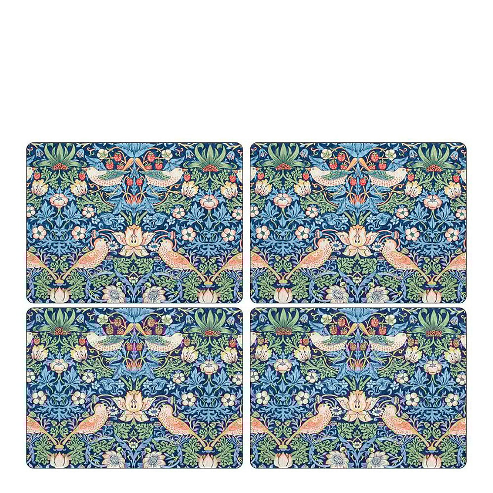 Strawberry Thief Tablett 30x40 cm 4-pack Blå