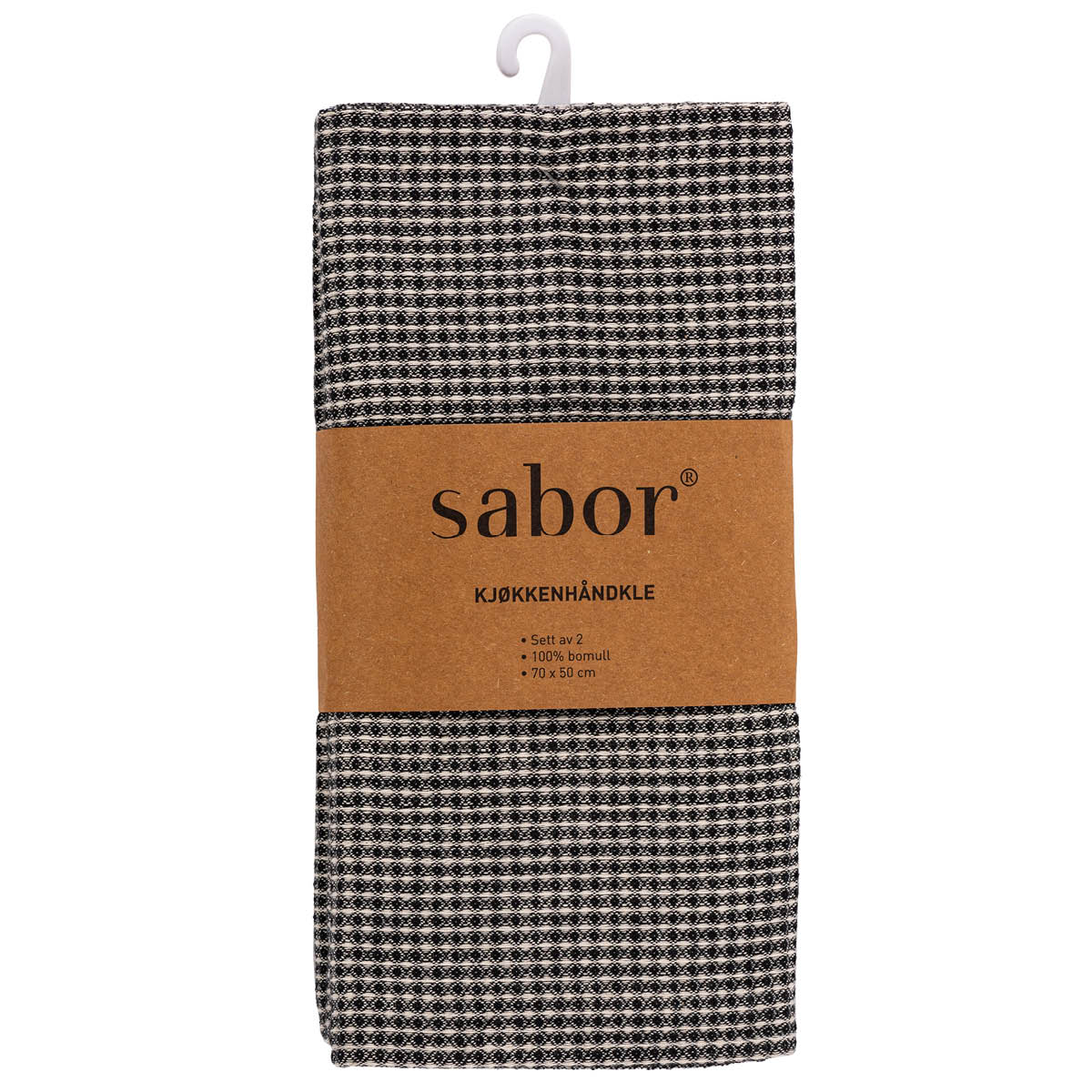 Home Kökshandduk 50x70 cm 2-pack Svart/Vit