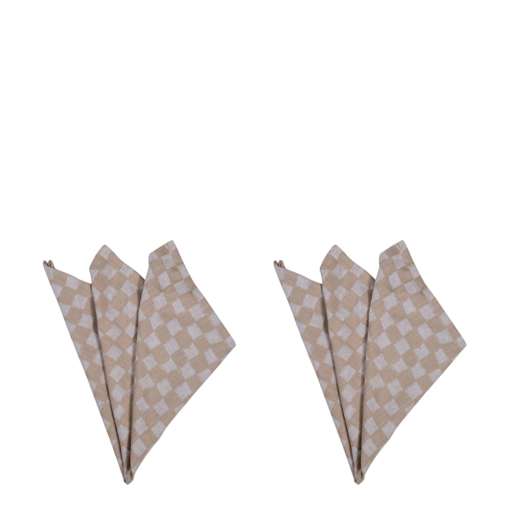 Checki Servetter 2-pack Beige Rutig