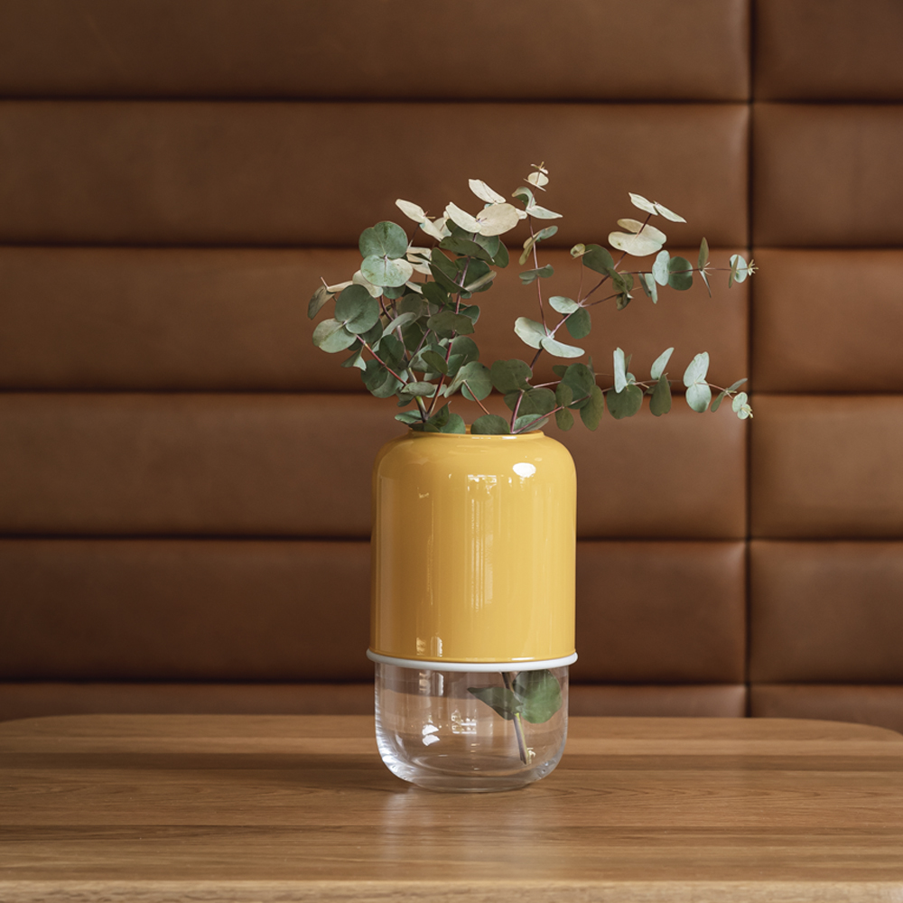 Kapsel Justerbar Vas Glas Gul/Klar