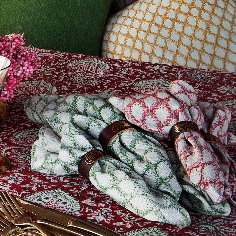 Cypress Linneservett 45x45 cm 2-pack Röd