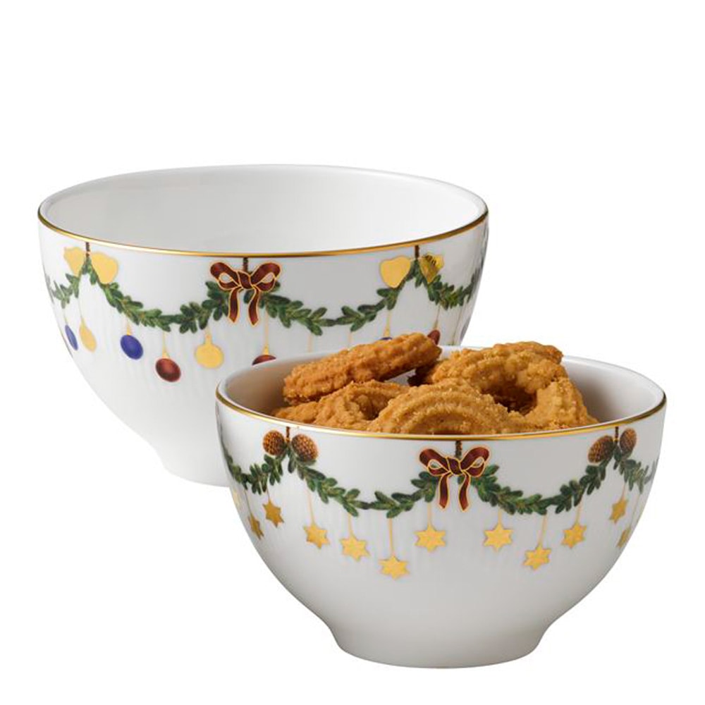 Star Fluted Christmas Skål 30 cl 2-pack