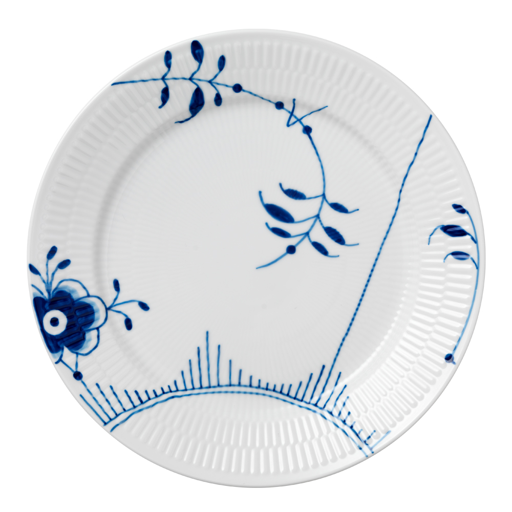 Blue Fluted Mega Tallrik flat 27 cm dekor 2