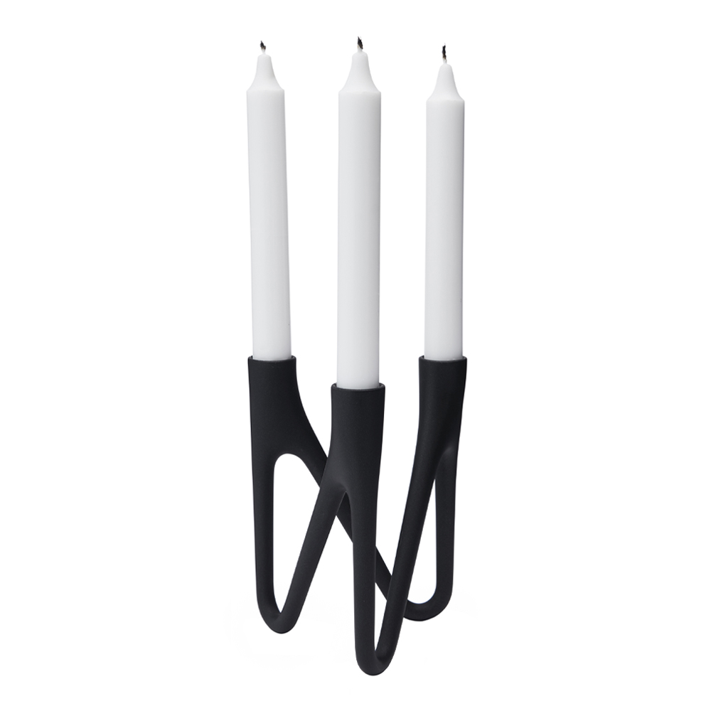 Roots Ljusstake 3 ljus Svart