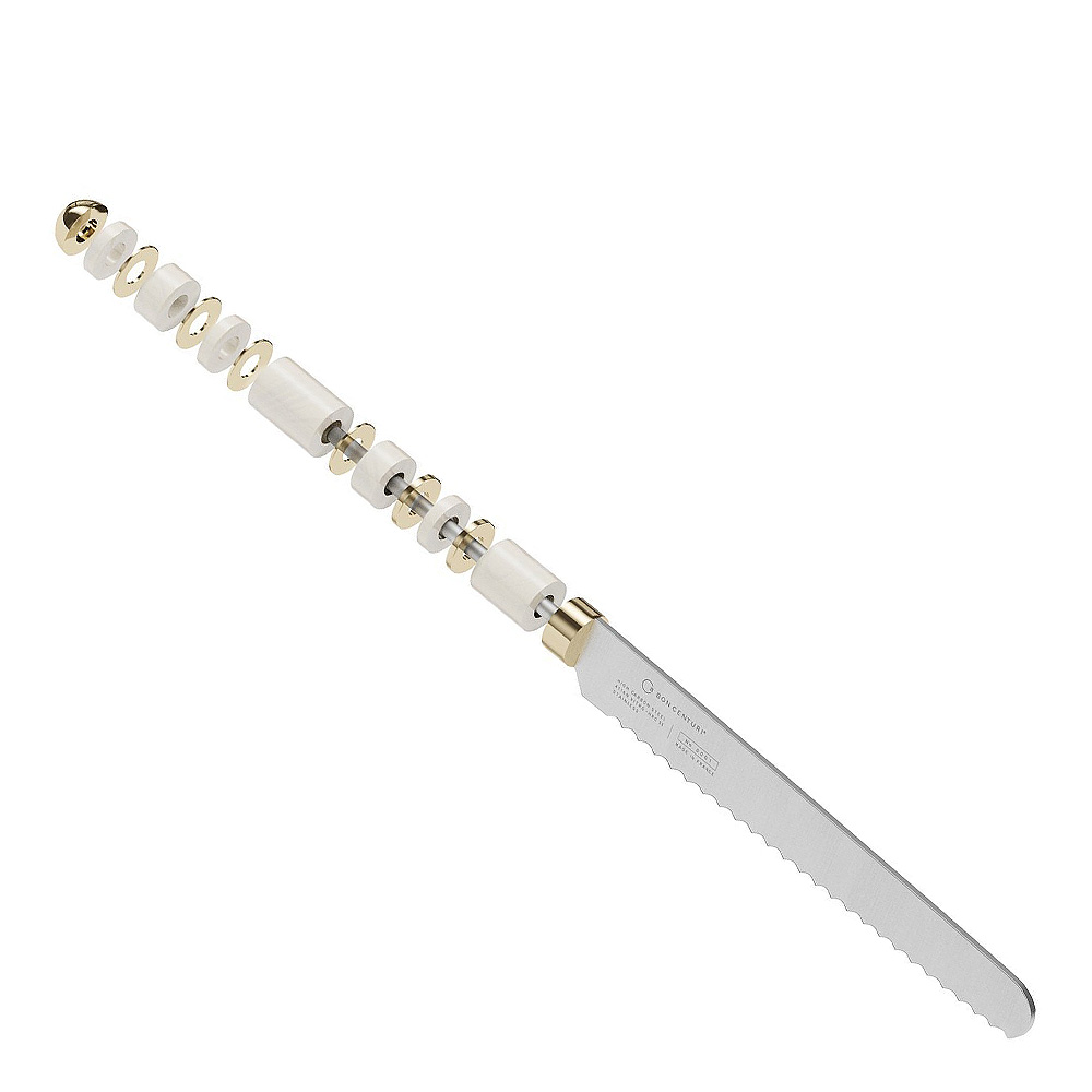 Oyster White Brödkniv 23 cm Vit