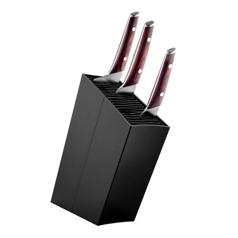 Knivblock lutande Svart