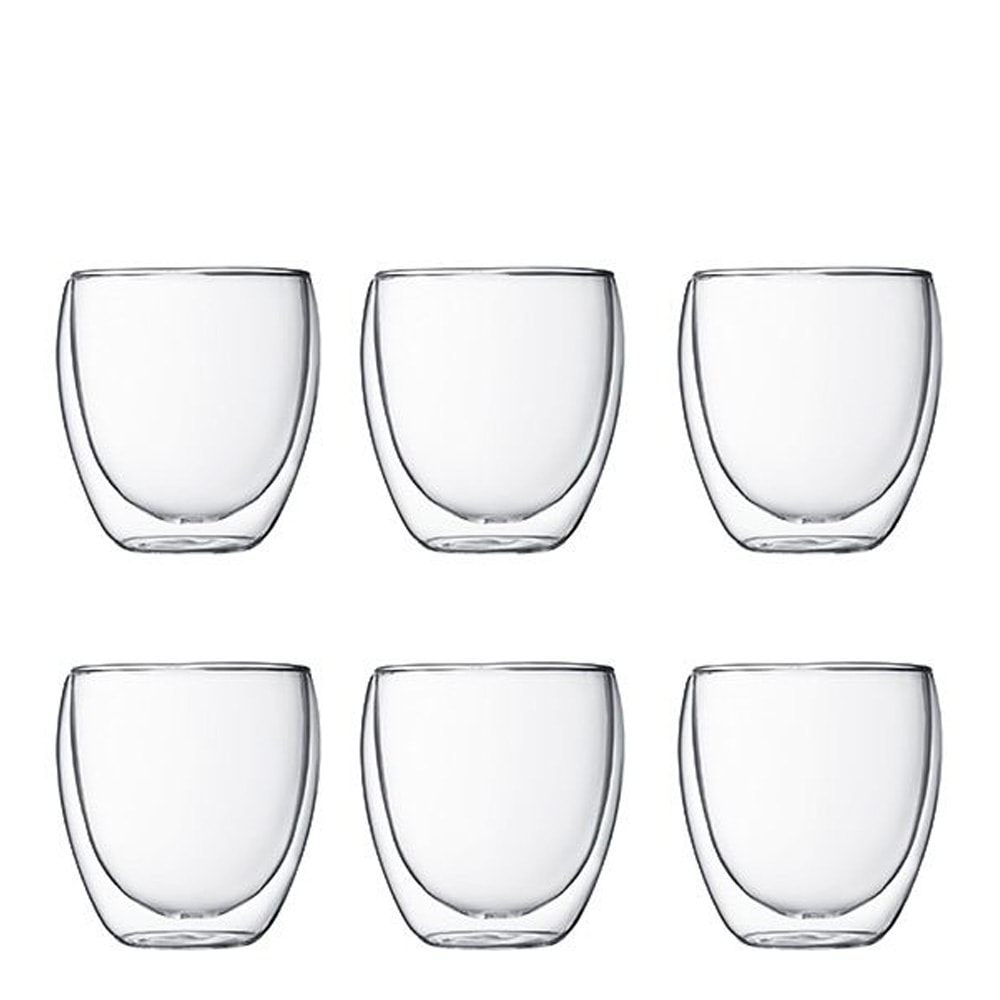 Pavina Glas dubbelväggad 25 cl 6-pack Klar