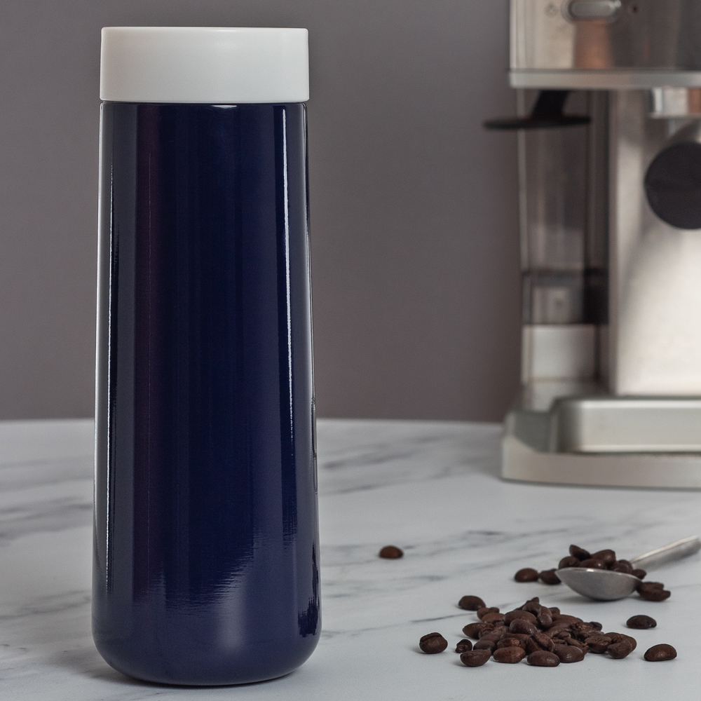 Skittle Travel Mug 35cl Indigo & White