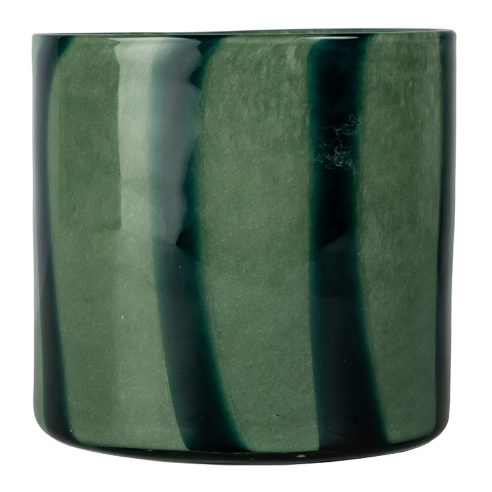 Calore Ljuslykta 15x15 cm Grön/Svart Rand