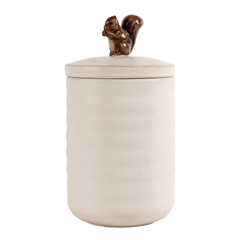 Ellen Ekorreburk med lock 13.5cm Benvit
