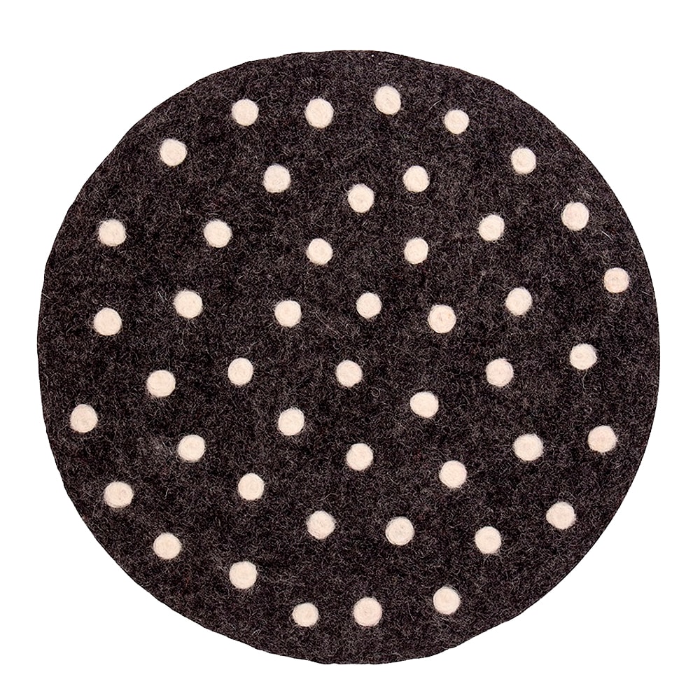 Felt Sittdyna 37 cm Svart prickig