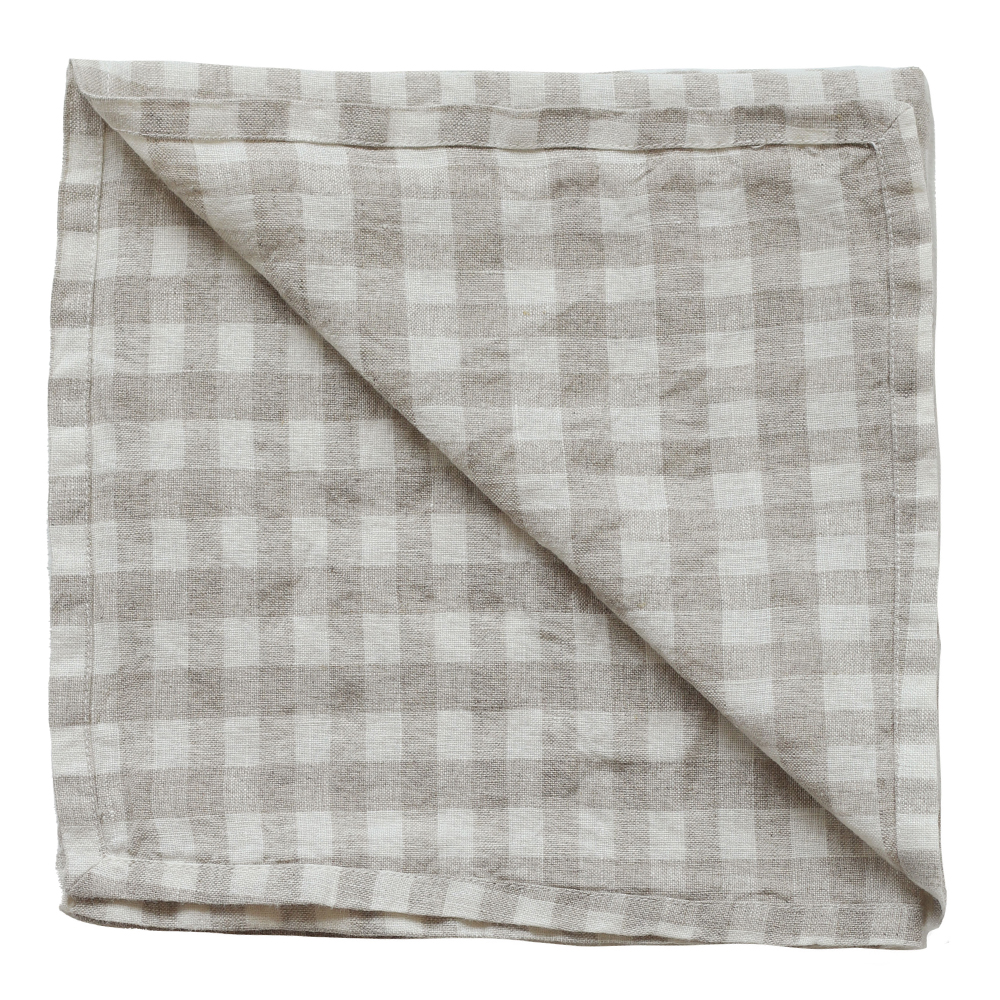 Gingham Servett 45x45 cm Natural