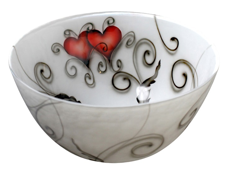 Crystal Ink Skål 17 cm heart