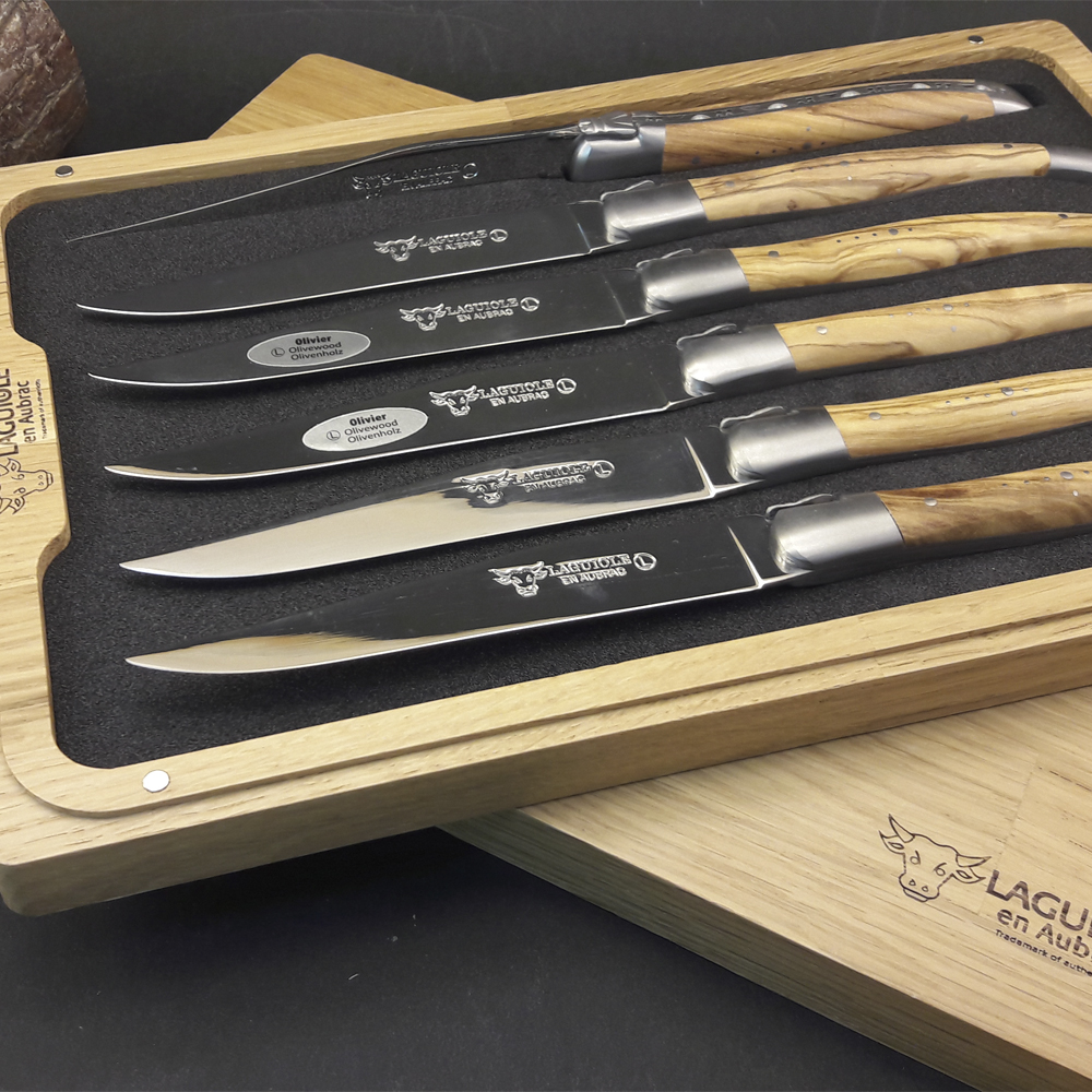 Stekkniv 6-pack Olivträ
