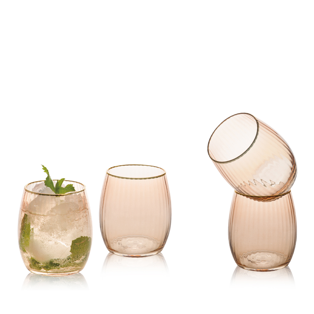 Vattenglas med Guldkant 45 cl 4-pack Soft Pink