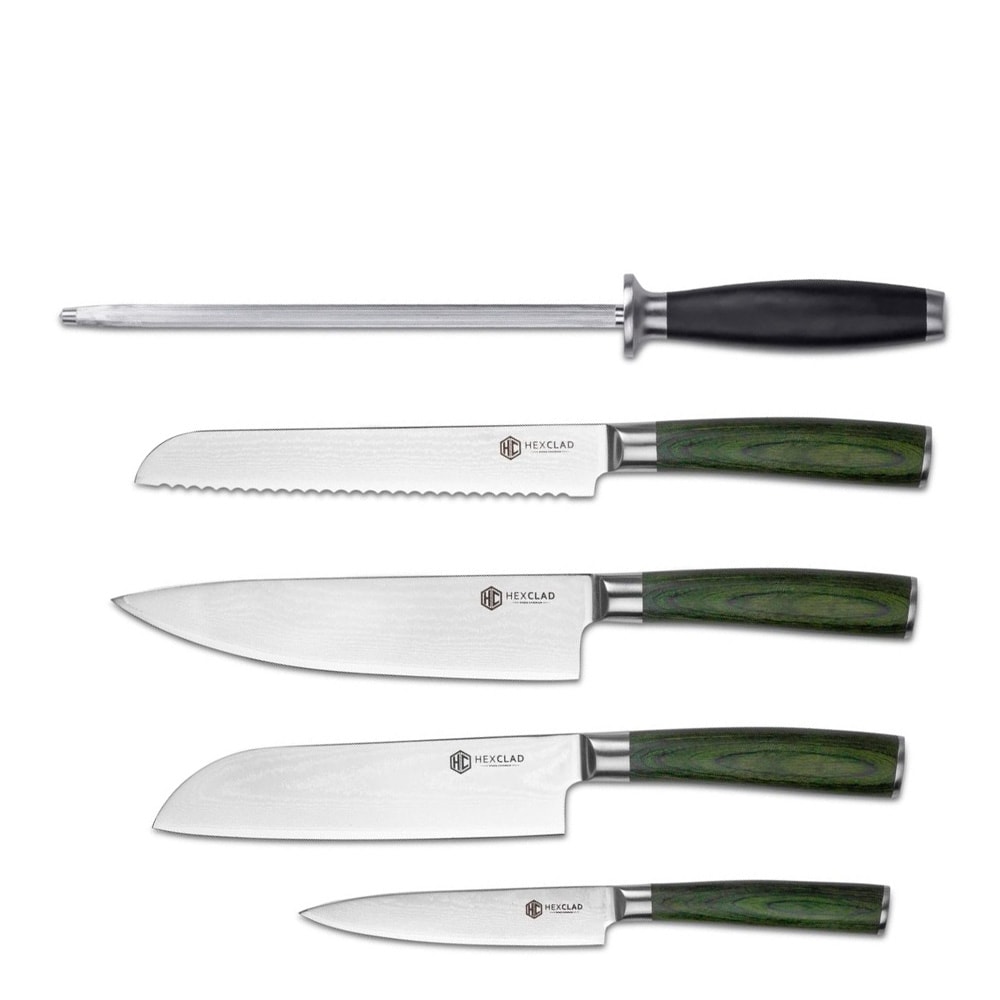 Hybrid Knivset 6 delar Silver/Skogsgrön