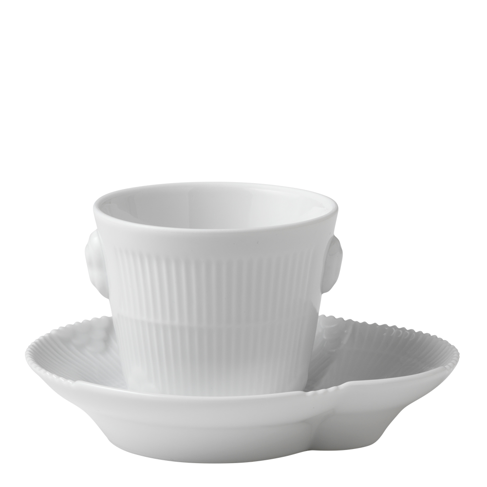 White Elements Espressokopp med fat 10 cl