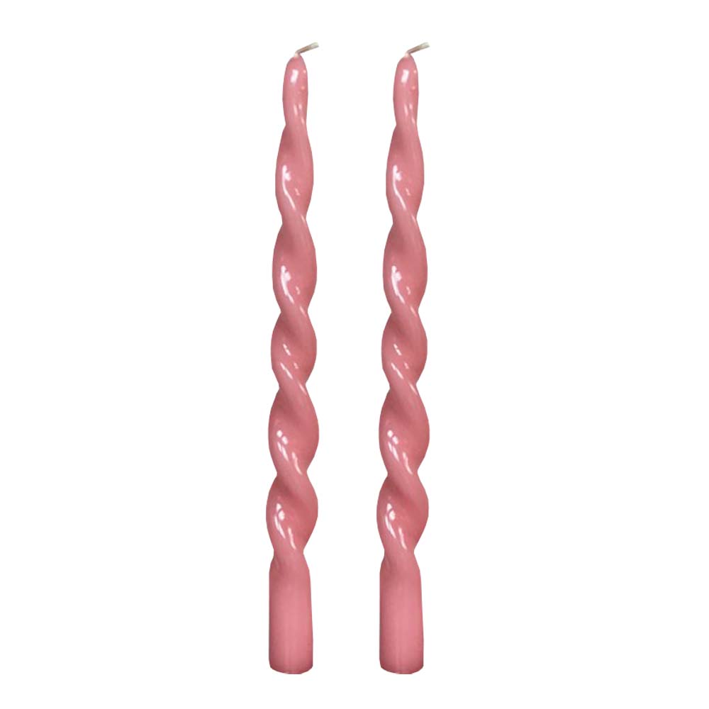 Platta Lack Ljus Snurrade 29 cm 2-pack Rosa Glasyr