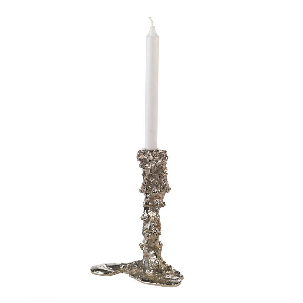 Drip Ljusstake 25 cm Silver
