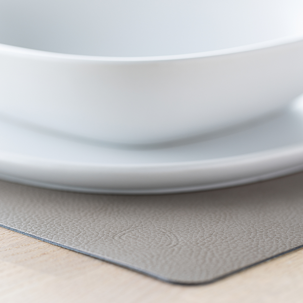 Leather Serene Rectangle Bordstablett 26x34 cm Mole Grey