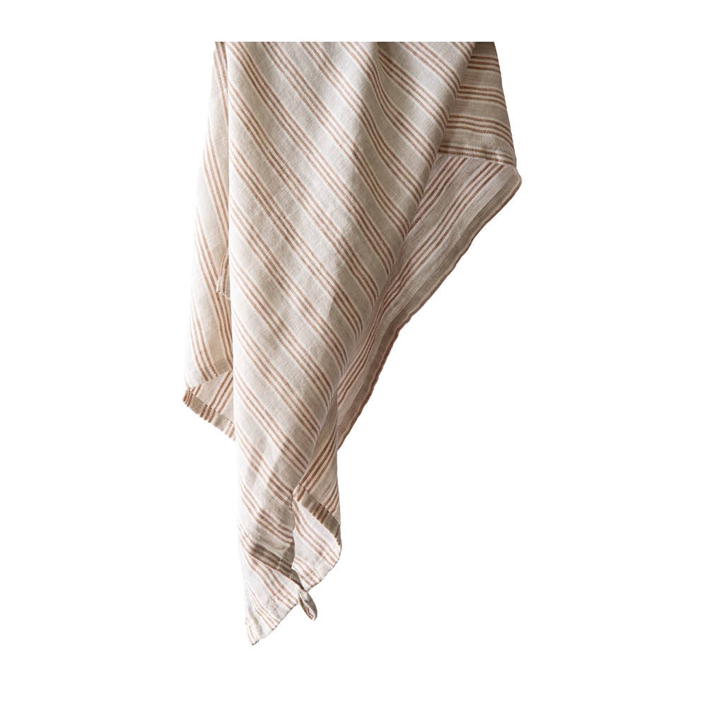 Lin Kökshandduk 50x70 cm Hazelnut Stripe