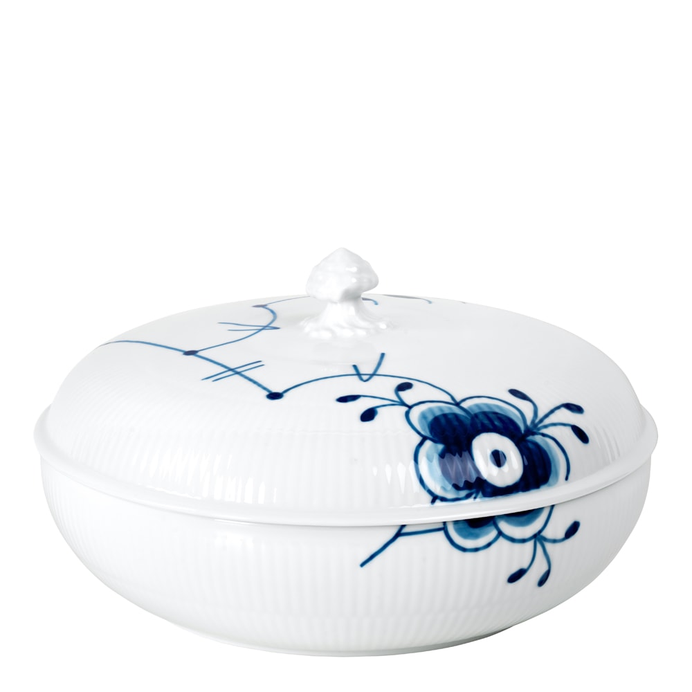 Blue Fluted Mega Skål m Lock 13 cl